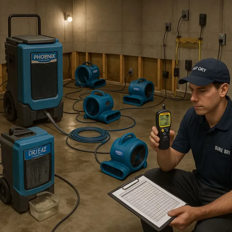 Structural Drying and Dehumidification process in Dewey County, OK